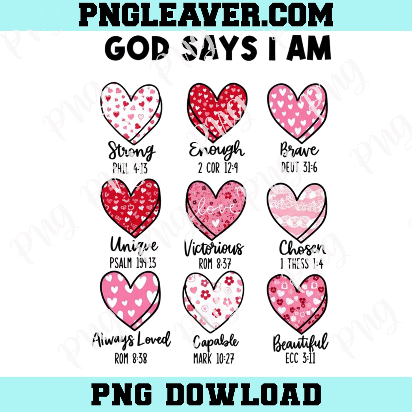 God Says I Am Valentine Png, Christian Bible Verse Png, Love Png