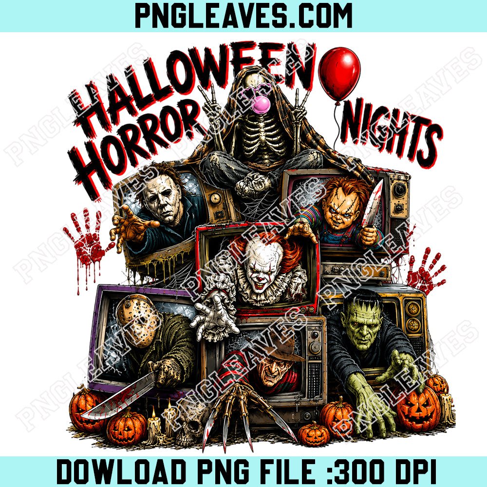 Halloween Horror Nights PNG, Retro Spooky Halloween PNG, Scary Movies Horror PNG