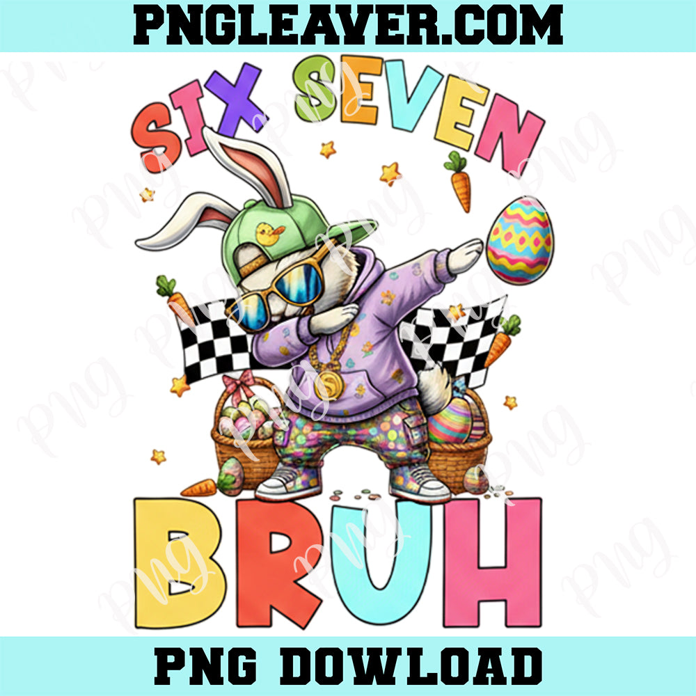Happy Easter Day 67 Bunny Dabbing Png, Six Seven Easter Day Png, 67 Easter Egg Png