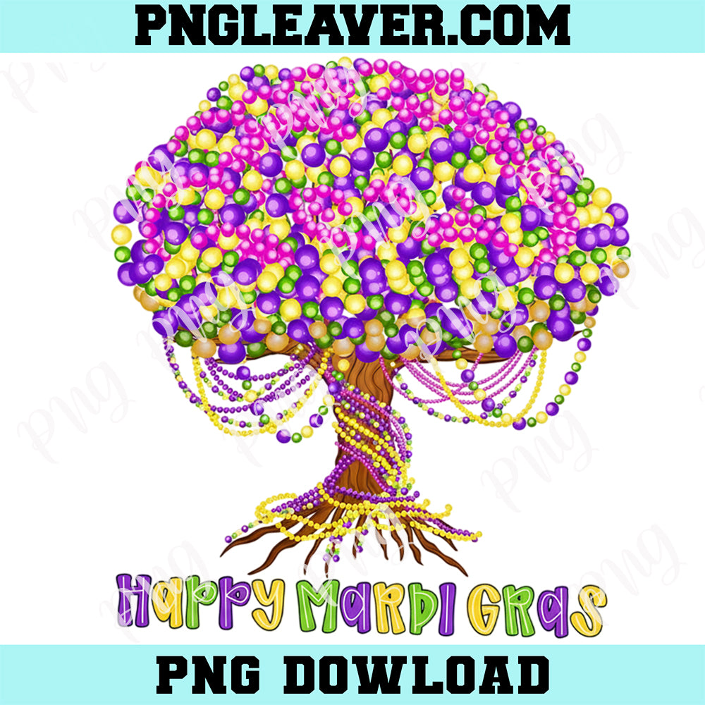 Happy Mardi Gras Bead Tree Png, Carnival New Orleans Png, Fat Tuesday Png