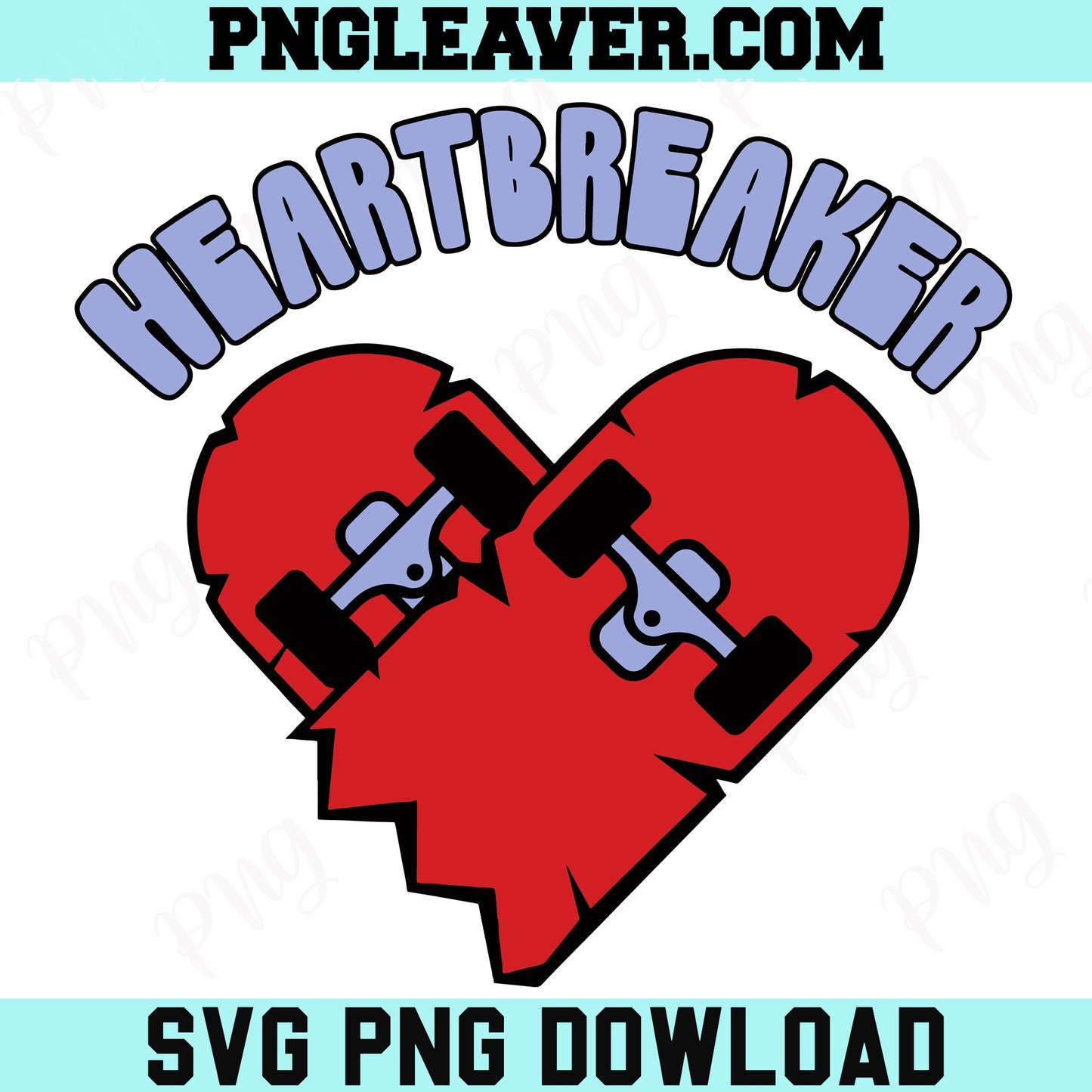 Heartbreaker Heart Svg Png, Boy Valentines Svg, Skateboard Svg
