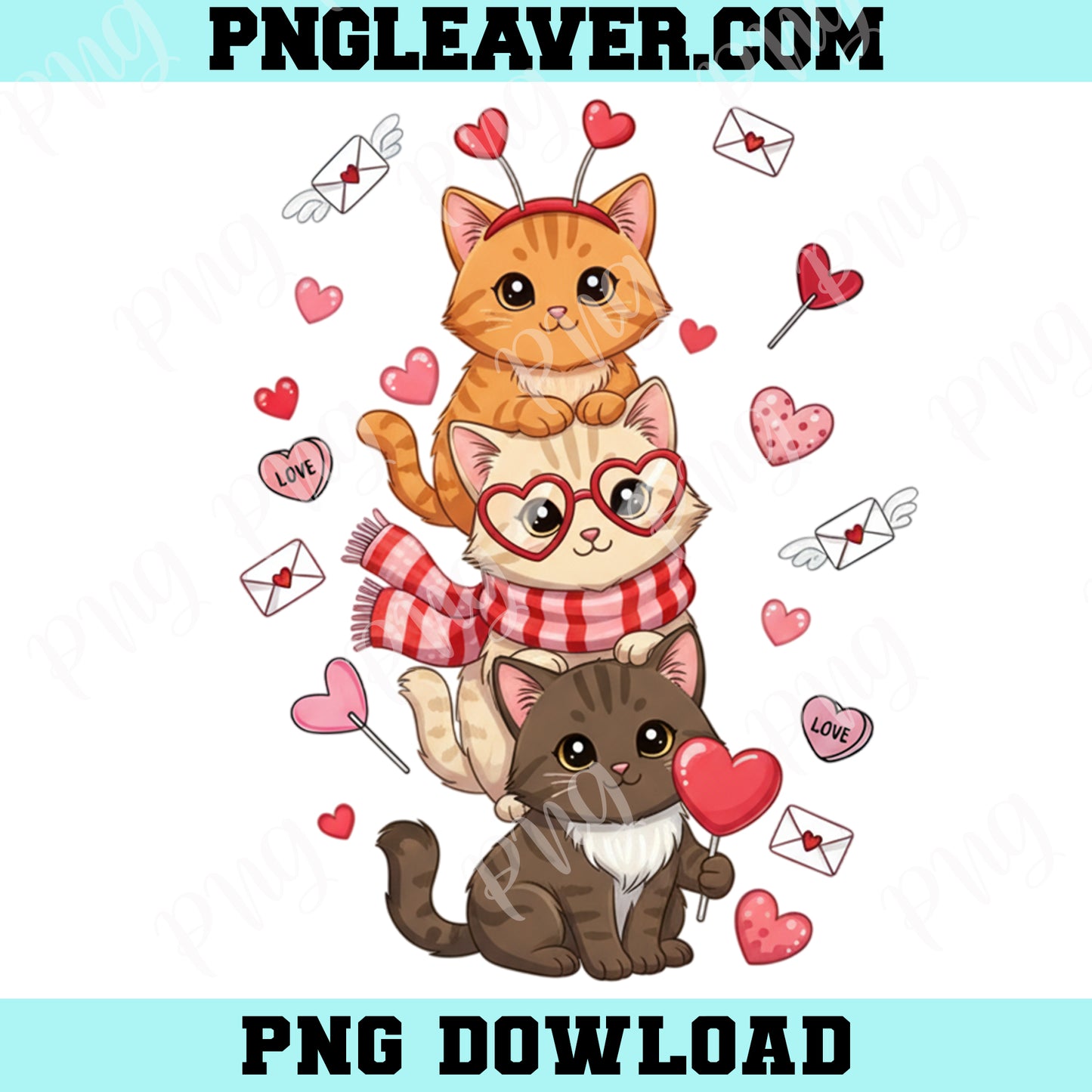 Highland Cat Valentine Png, Valentine's Day Highland Cat PNG, Western Valentine Png