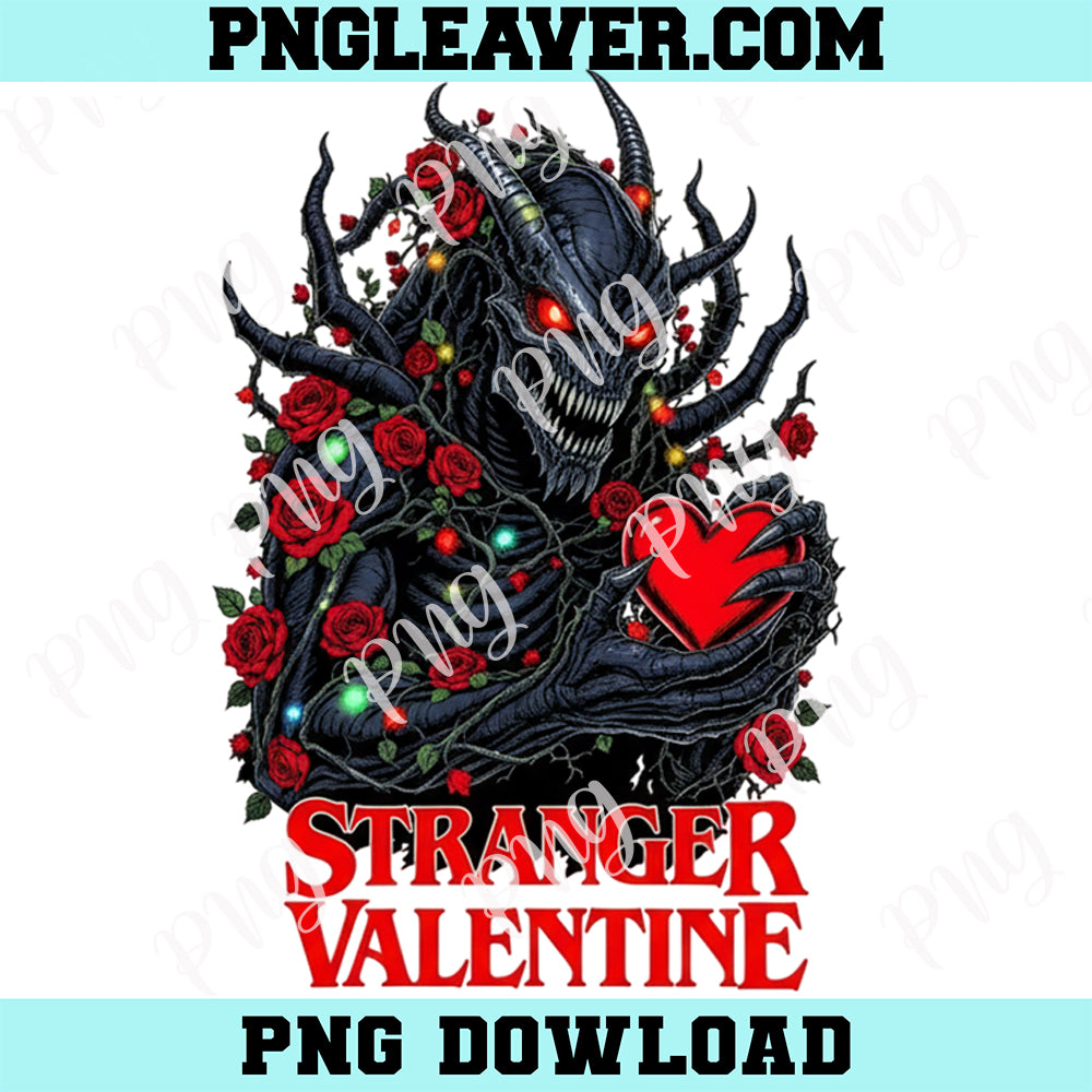 Stranger Horror Valentine PNG, Dark Love Monster Art Png, Gothic Rose Creature Png