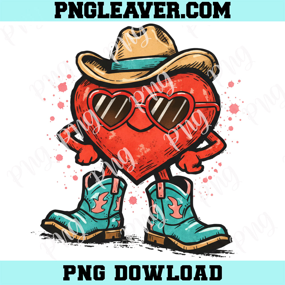 Howdy Valentine Western Heart PNG, Cowboy Valentine Png, Country Love PNG
