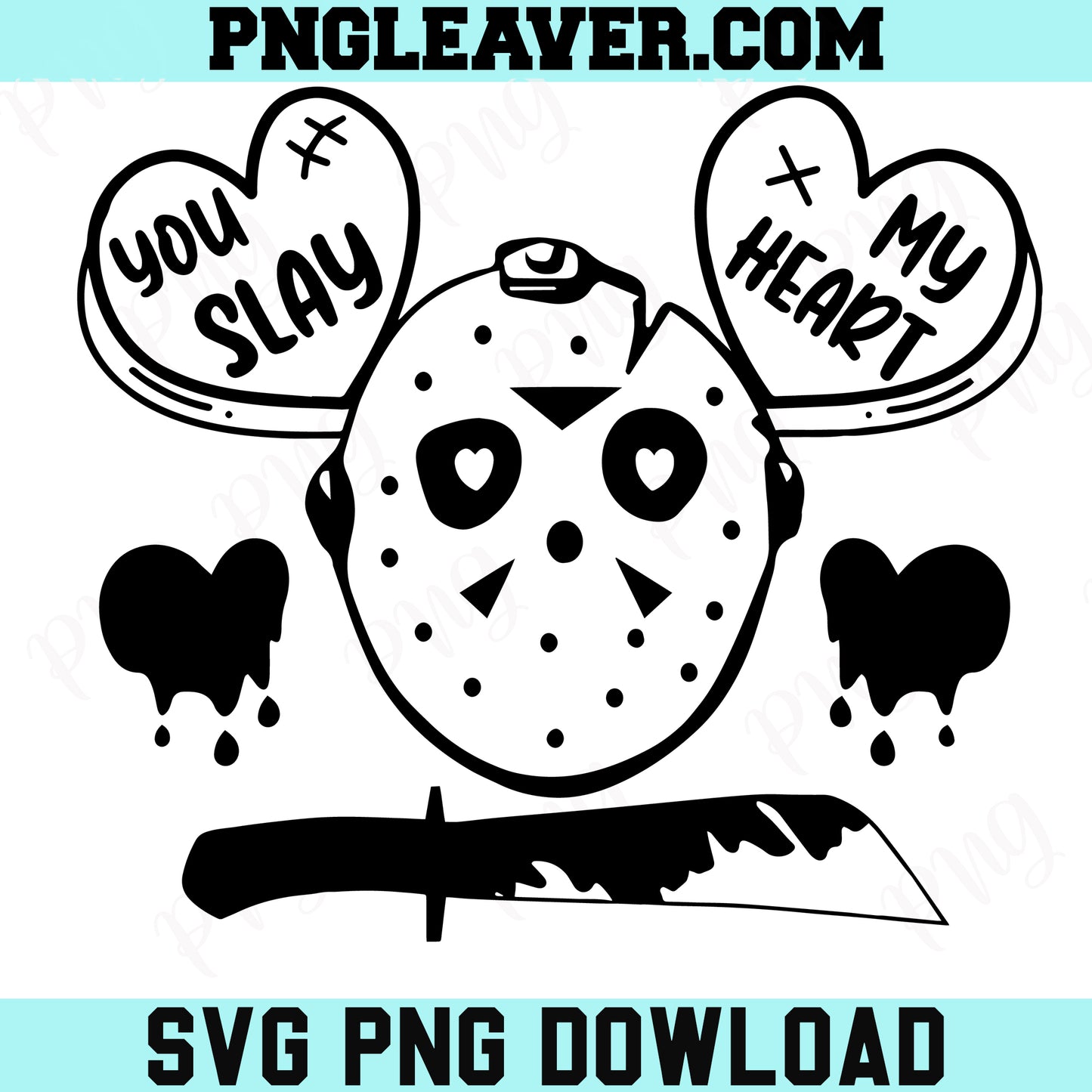Jason Voorhees Valentine Cute Svg, You Slay My Heart Svg, Horror Valentine Day Svg