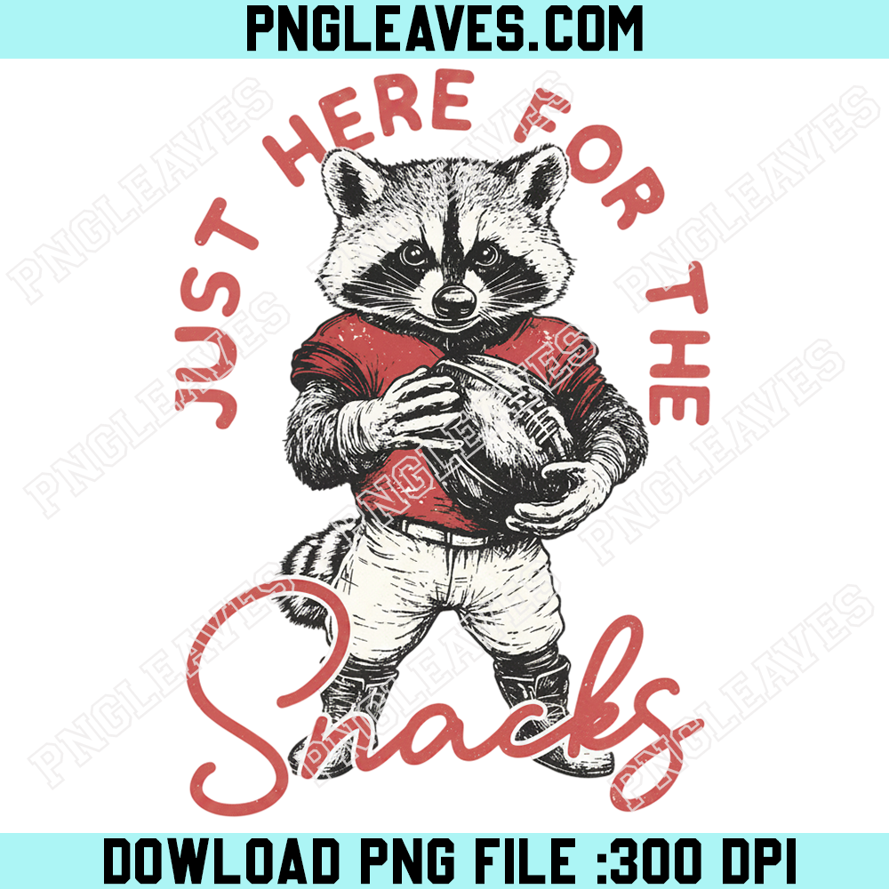 Racoon Football Just Here For The Snacks Png, Retro Football Png