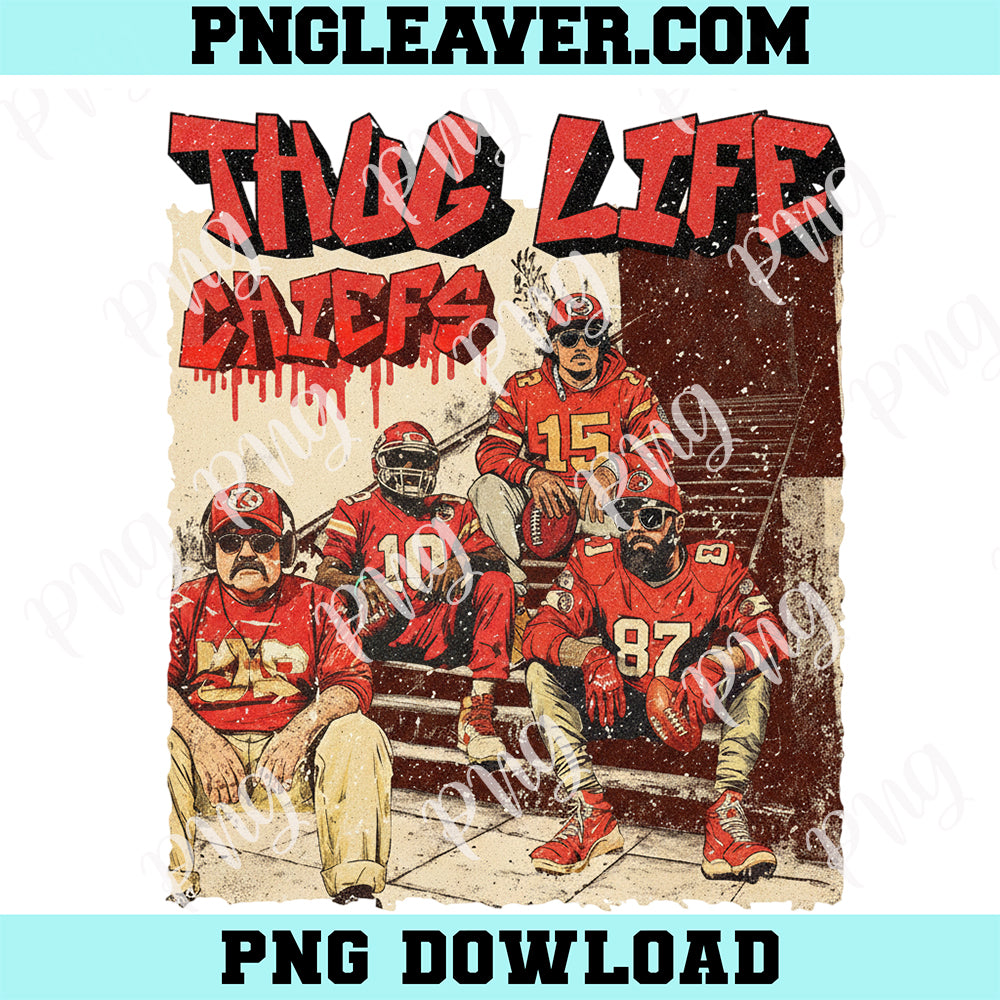 Thug Life Chiefs KC Football Retro Png, Halftime Football Png