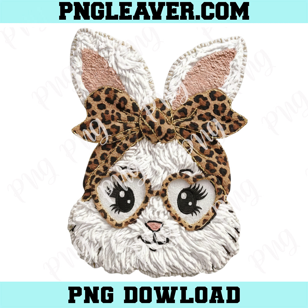 Easter Bunny Bow Leopard Png, Leopard Print Png, Easter Girly Easter Png