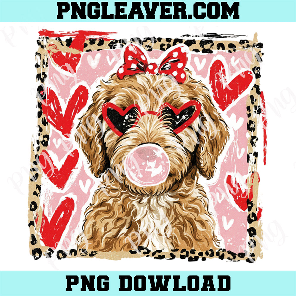 Leopard Valentine's Day Goldendoodle PNG, Funny Love Quote PNG, Dog Valentine Png
