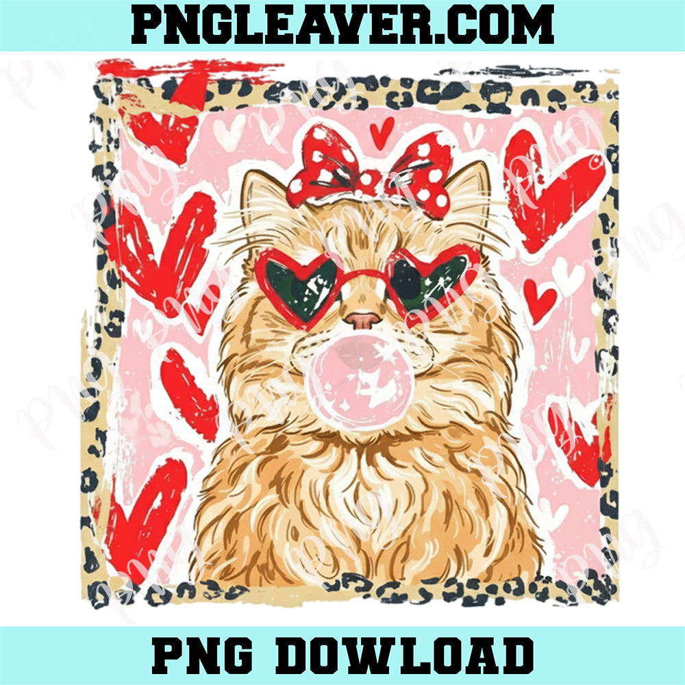 Leopard Valentine's Day Cat PNG, Cat Funny Love Quote PNG, Romantic Gift Design Png
