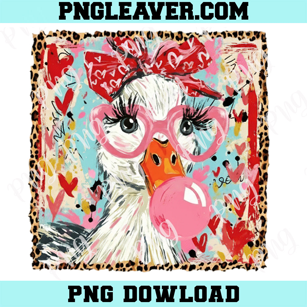 Leopard Valentine's Day Goose New PNG, Cute Goose Lover Funny Love Quote PNG