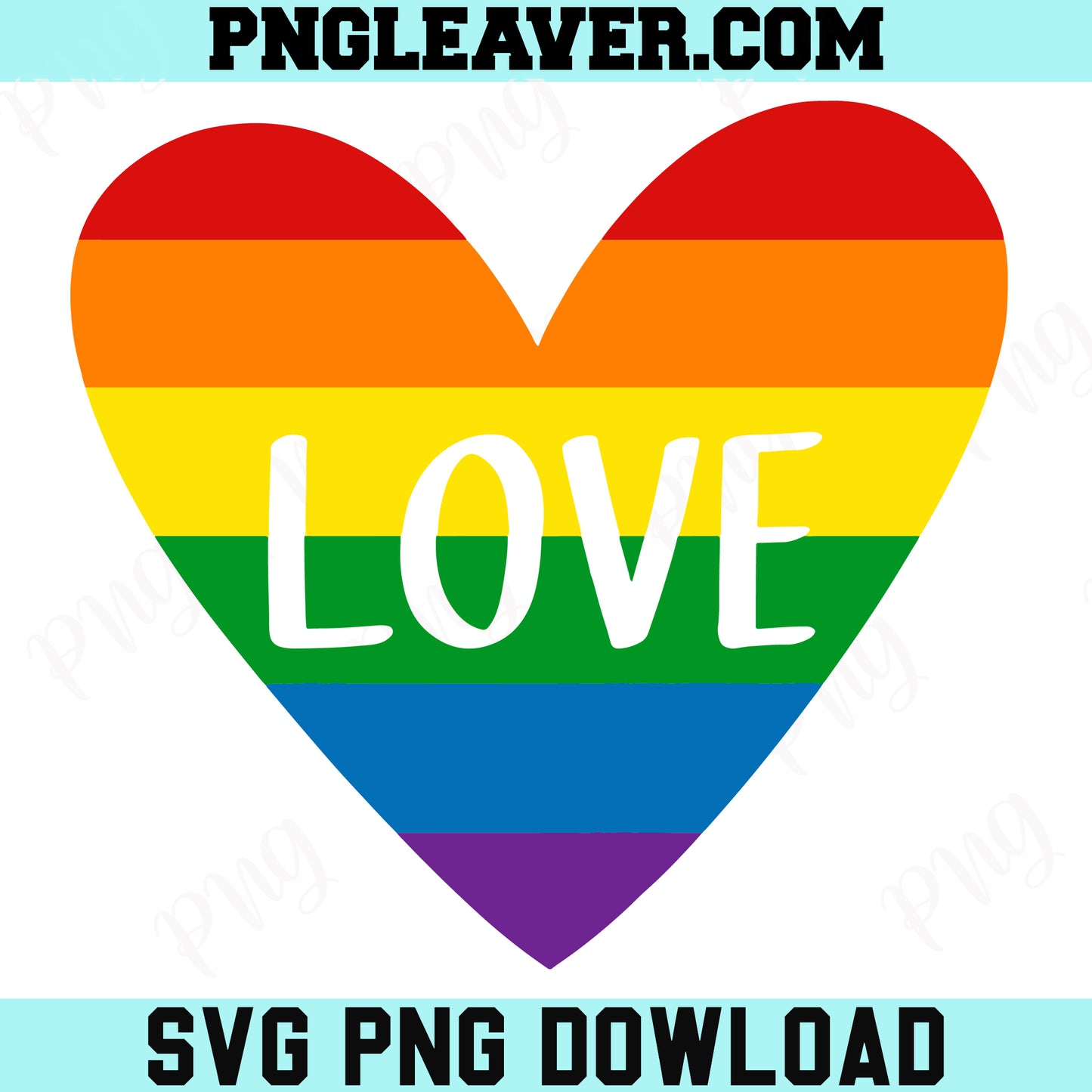 LGBT Rainbow Love Svg Png, Love Rainbow Svg, Rainbow Heart Valentine Svg
