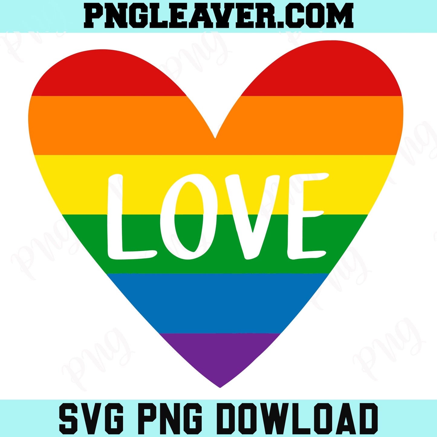 LGBT Rainbow Love Svg Png, Love Rainbow Svg, Rainbow Heart Valentine Svg