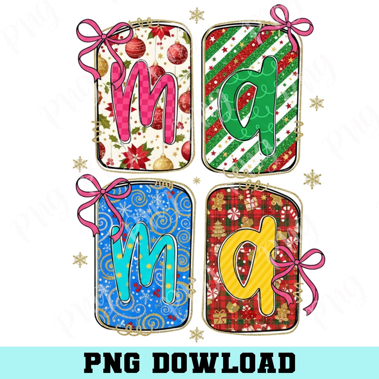 Mama Christmas Bow Png, Christmas Png, Mama Png, Preppy Christmas Png, Christmas Mom Png, Xmas Png