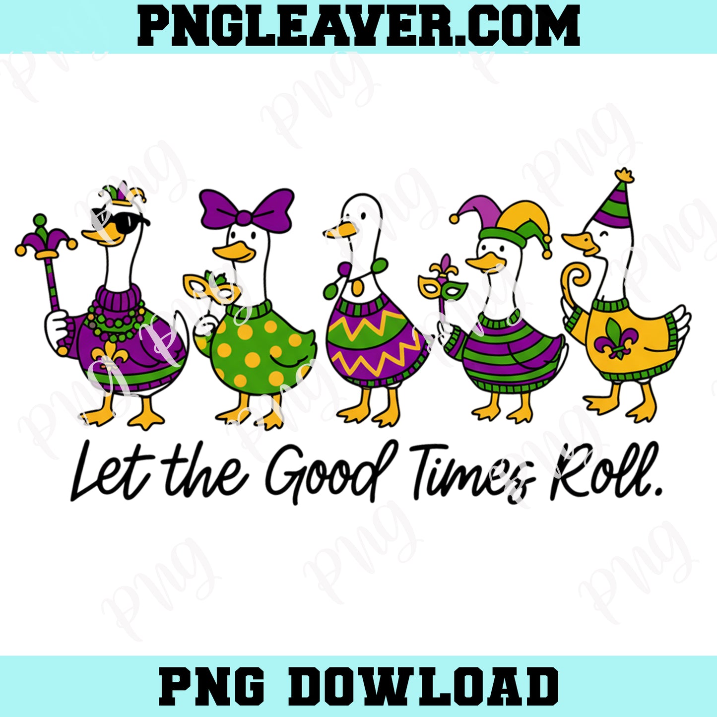 Mardi Gras Silly Goose PNG, Coquette Style Carnival Png, Goose Baby Holiday Png