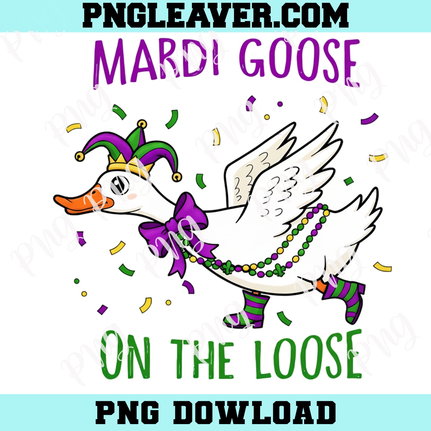 Goose Mardi Gras Png, Mardi Gras Goose On The Loose Png, Funny Mardi Gras Goose PNG