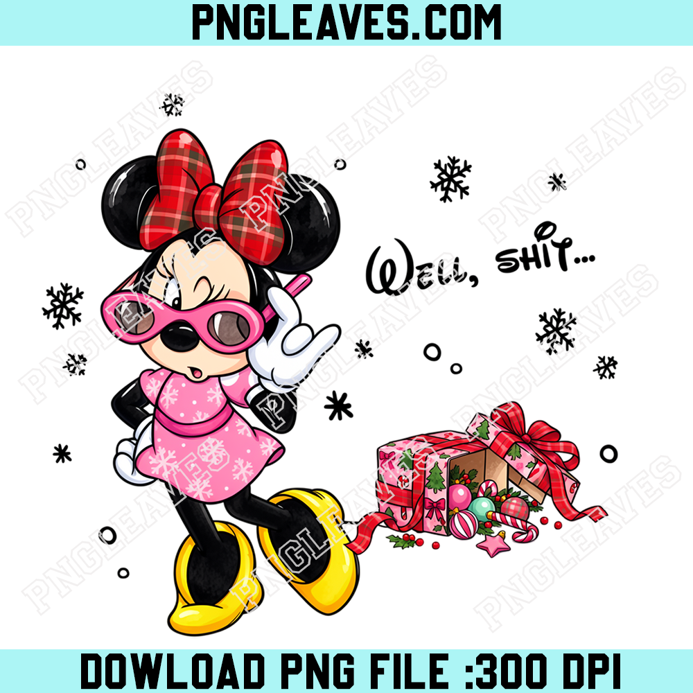 Minnie Mouse Pink Christmas Outfit PNG, Disney Fashion Holiday Gift PNG