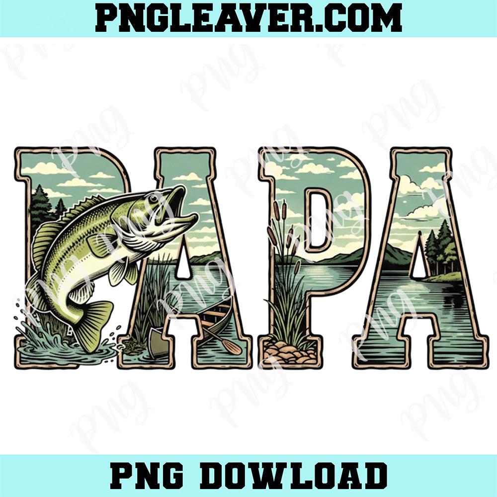 Papa Fishing Dad Camping Png, Largemouth Bass Fish Png, Dad Lake Life Png