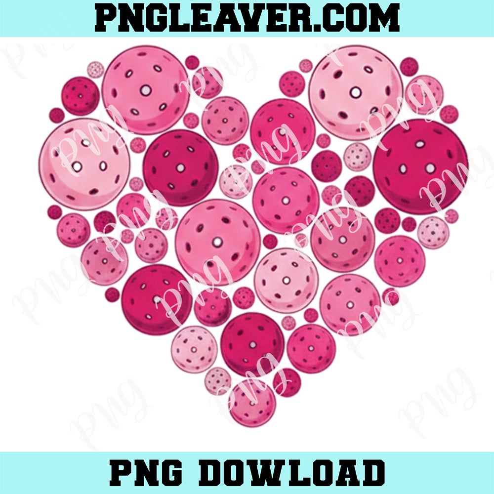 Pickleball Heart Valentine's Png, Pickleball Lover Women Girl Png