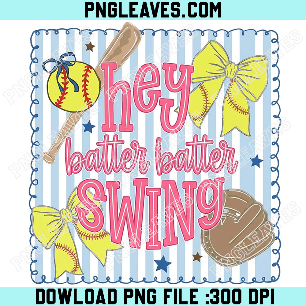 Preppy Softball Coquette Bow Png, Hey Batter Batter Swing Game Day Png