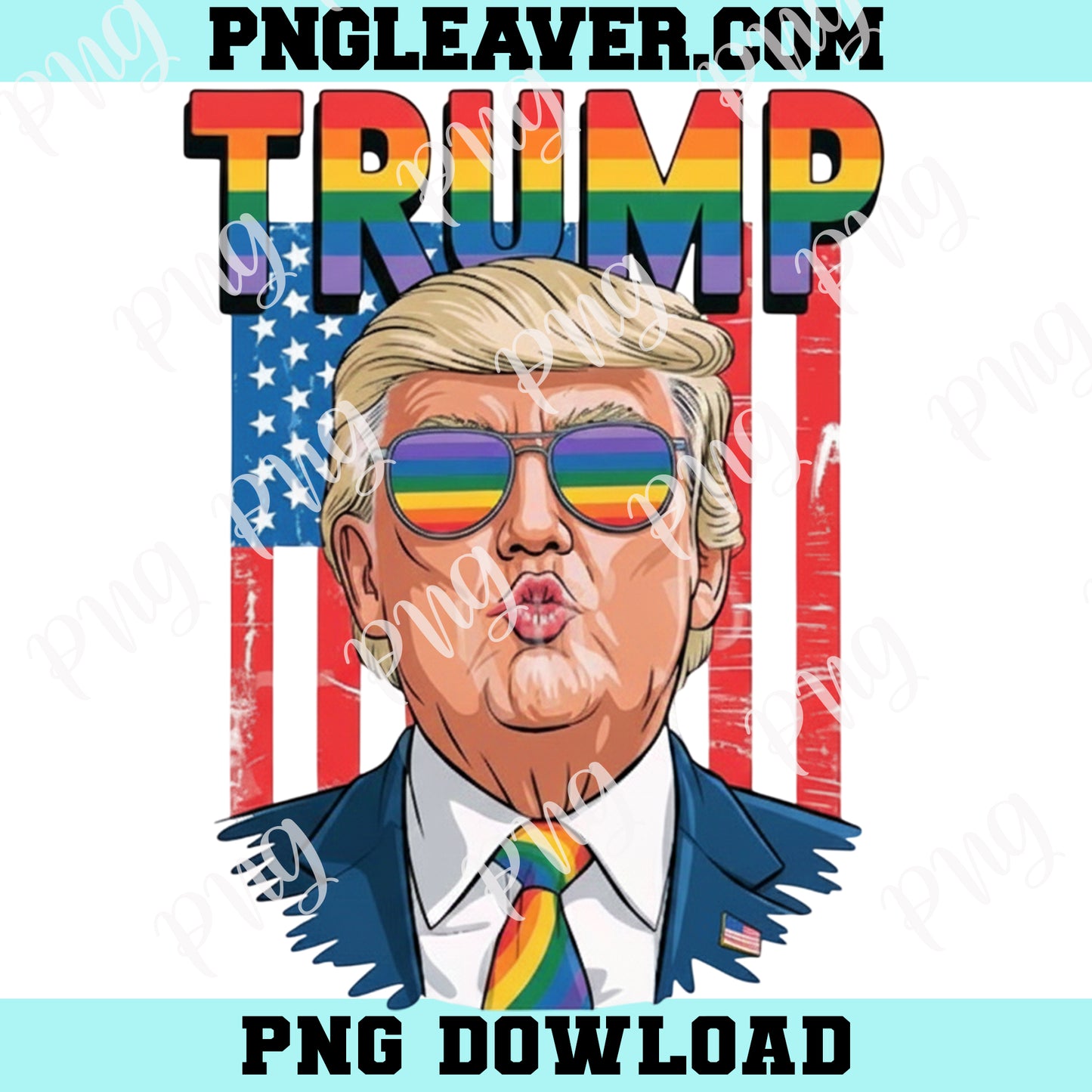 Rainbow Trump Pride PNG, Funny LGBTQ Trump Png