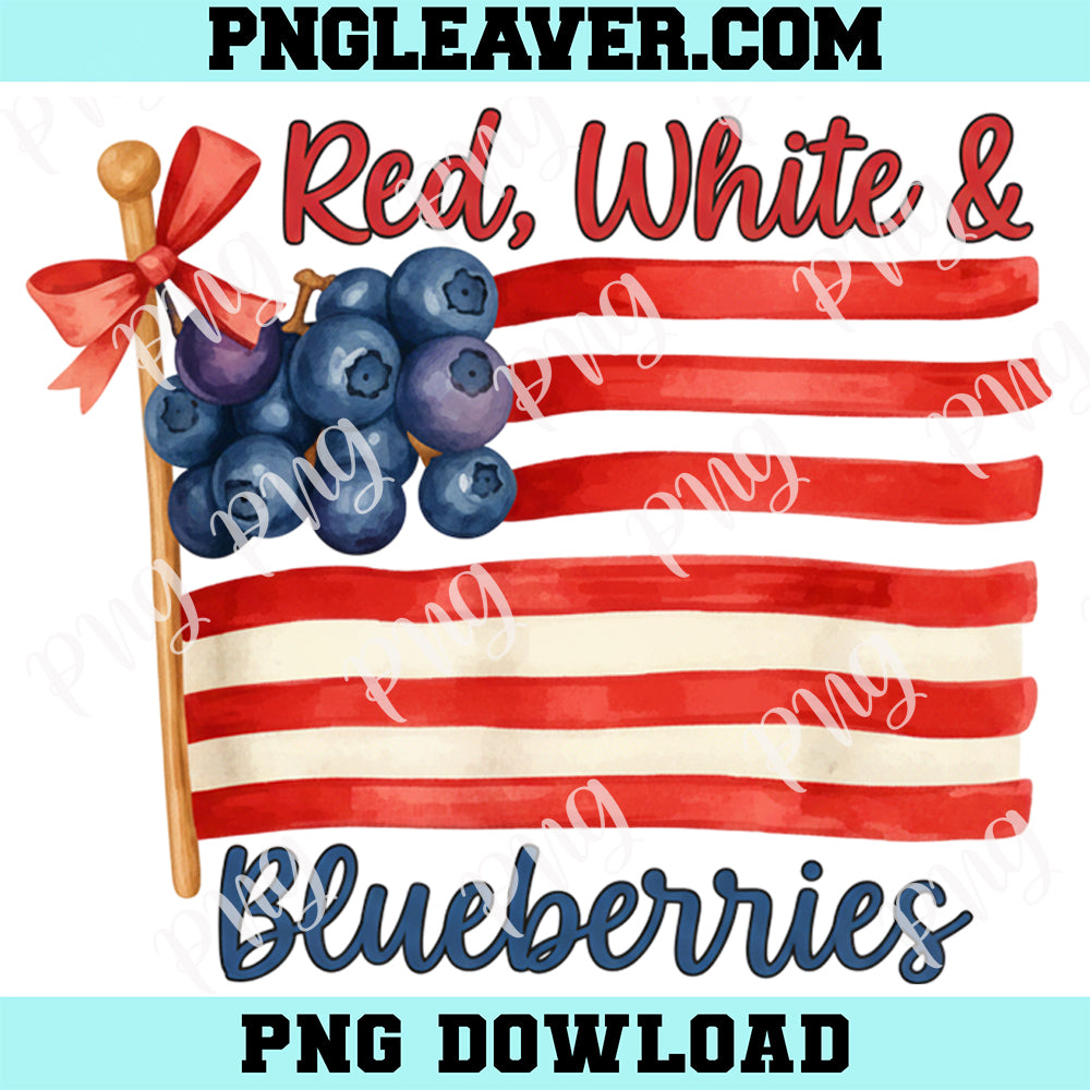 Red White Blueberries American Flag PNG, Blueberry USA Png