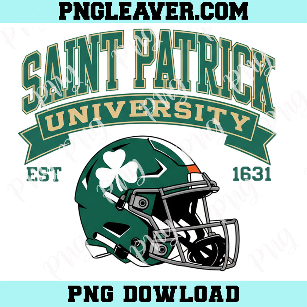 Saint Patrick University Football Logo PNG, Retro Irish St Patrick Day Png
