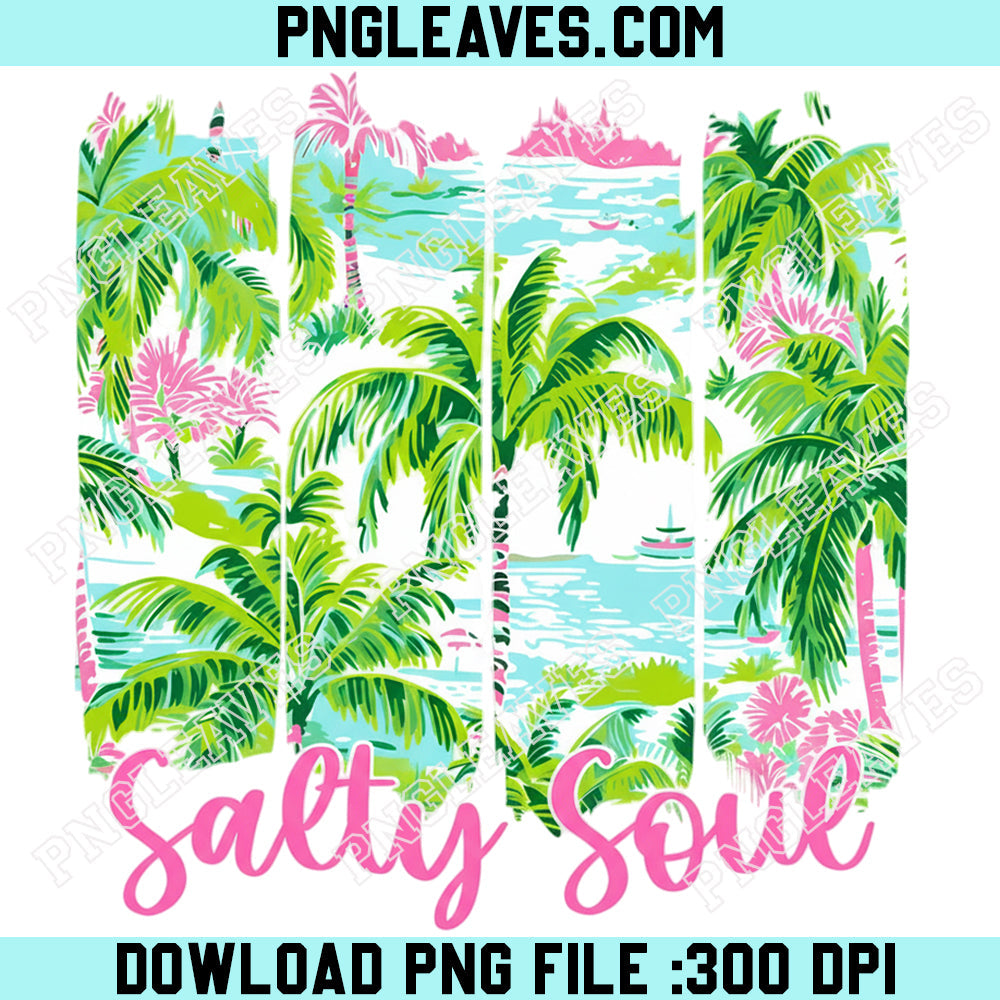 Salty Soul Summer Vibes Png, Preppy Summer Time Png, Retro Beach Png