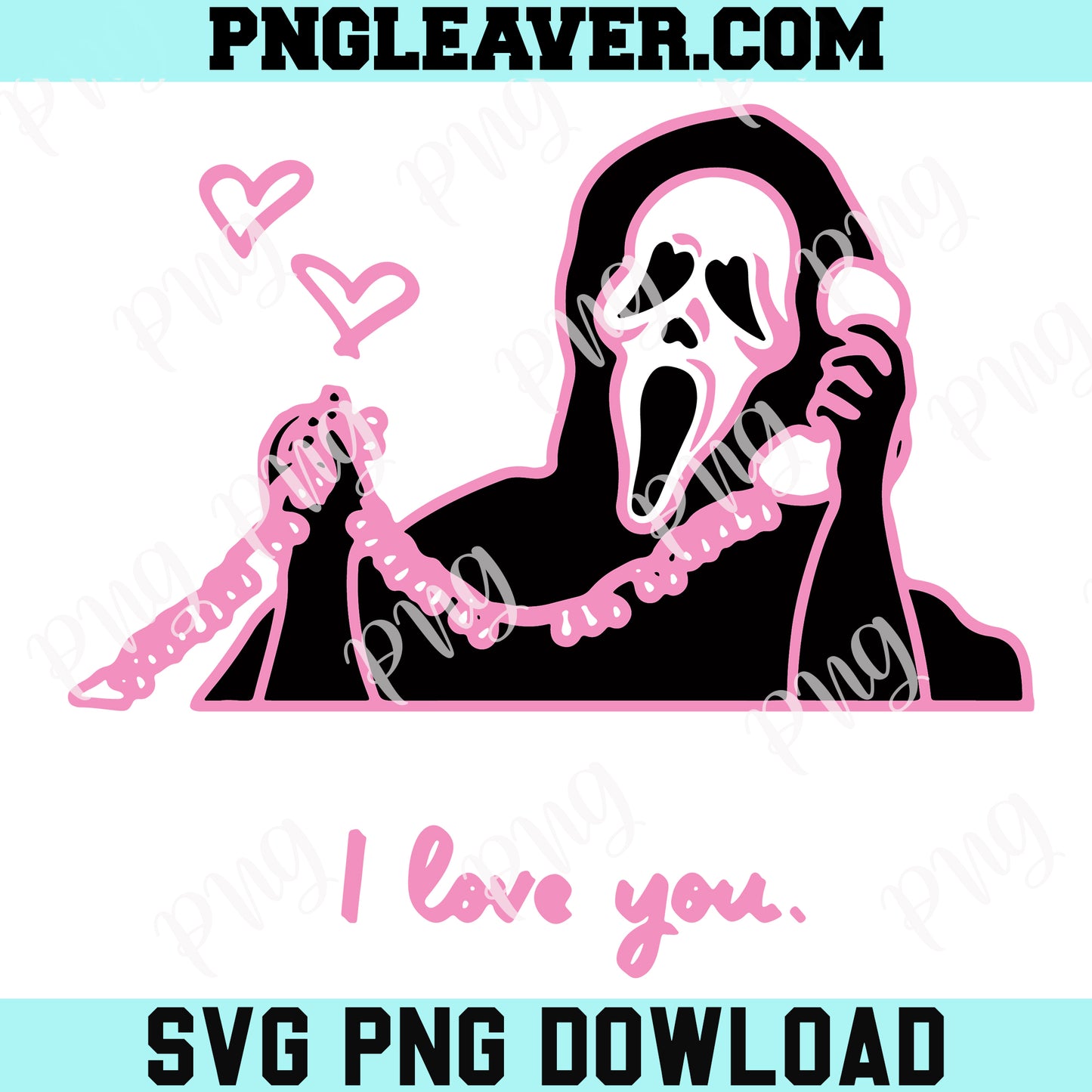 Scream Ghost I Love Yous Svg Png, Scream Ghostface Valentine Svg