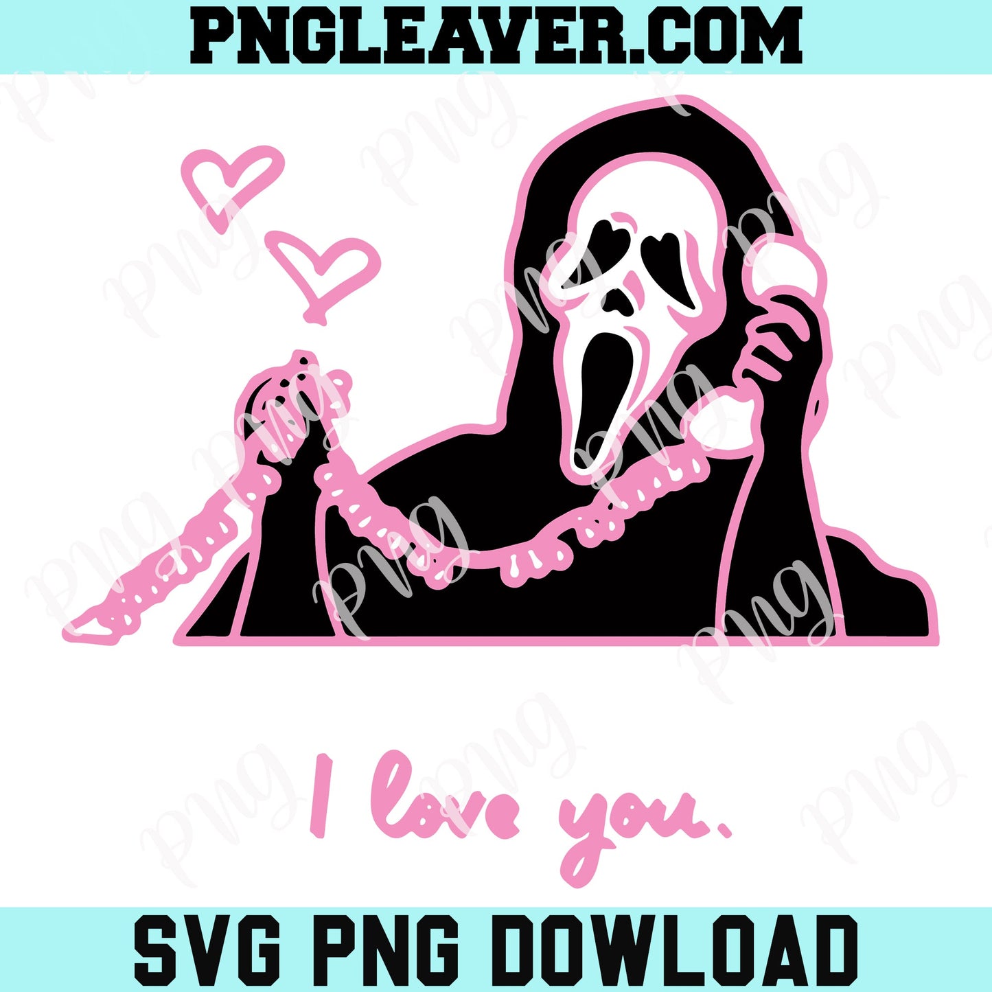 Scream Ghost I Love Yous Svg Png, Scream Ghostface Valentine Svg