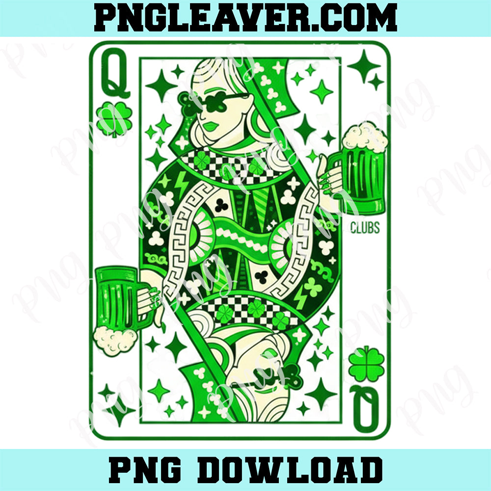 Shamrock Queen Playing Card Saint Patricks Day Png, Patrick Day Queen Png