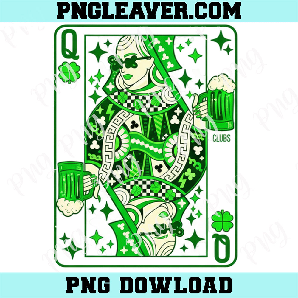 Shamrock Queen Playing Card Saint Patricks Day Png, Patrick Day Queen Png