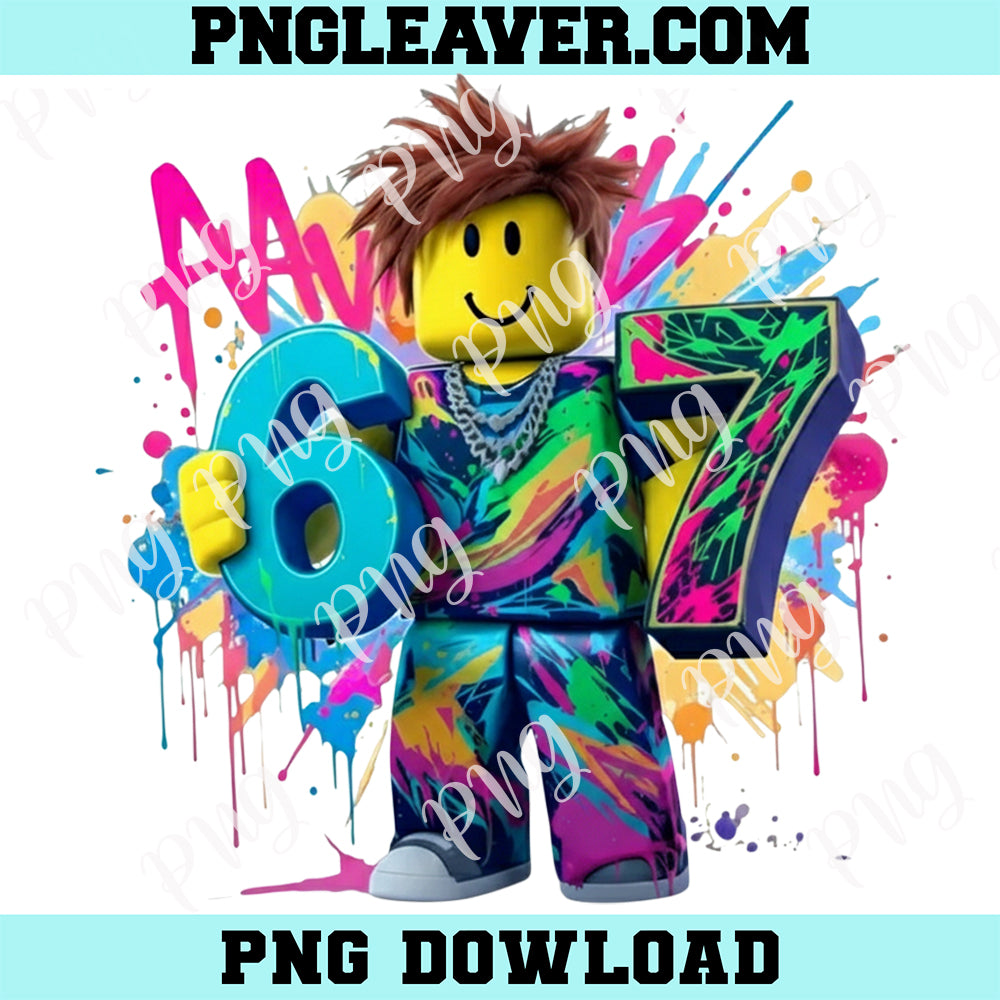 Roblox Six Seven 67 RB Inspired Png, Game Roblox PNG File, Roblox Png