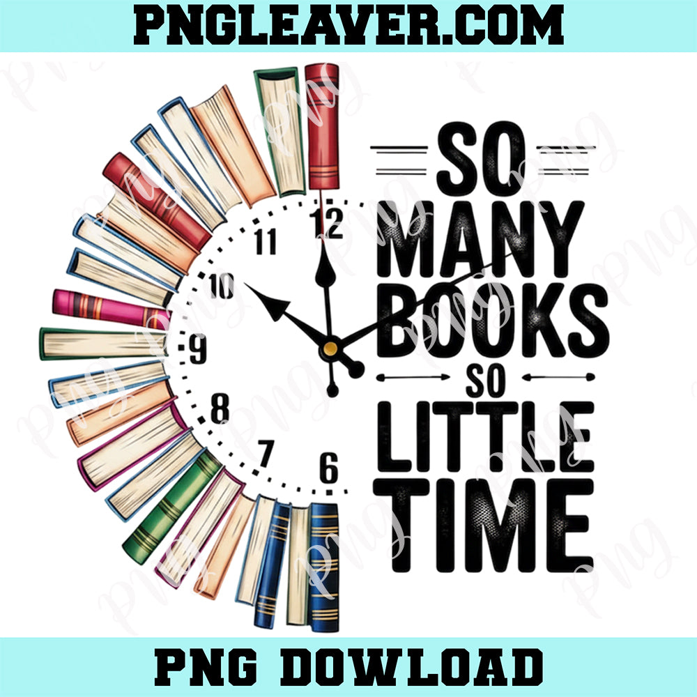 Book Lover Retro Png, So Many Books So Little Time Png, Bookish Png