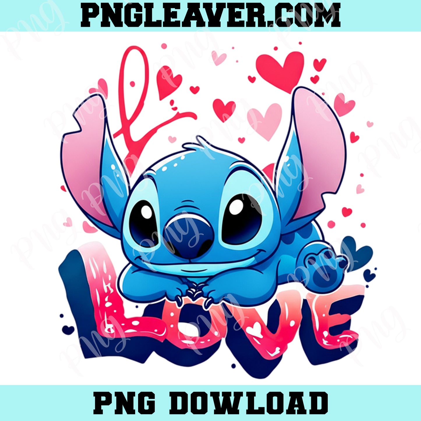 Stitch Love Graffiti Valentine PNG, Valentine Stitch Love Pink Png
