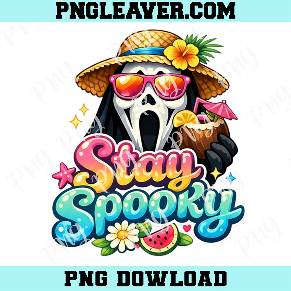 Spooky Summer Png, Summerween Ghost Beach Png, Tropical Halloween Vacation Png