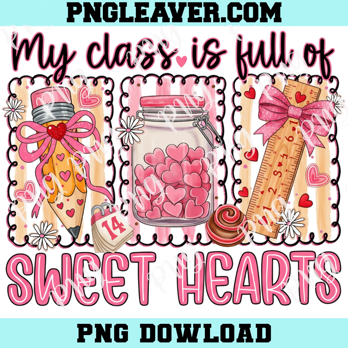 Sweet Hearts Teacher Png, Cute Teacher Png, Love School Png, Heart Jar Png, Teacher Pencil Png