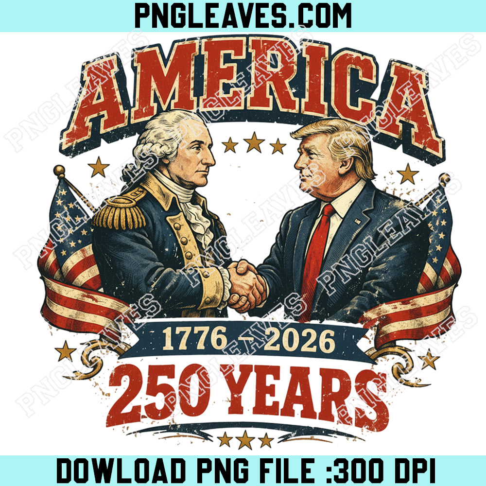 Trump George Washington Png, USA 250th Anniversary Png, Retro Patriotic Png
