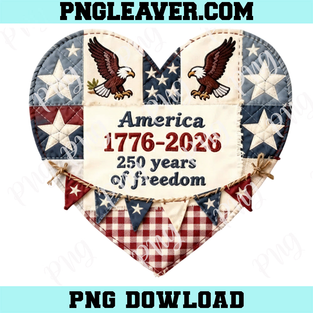 USA Anniversary 1776-2026 New Png, 250th America Faux Patchwork Png, Fourth 4th of July PNG