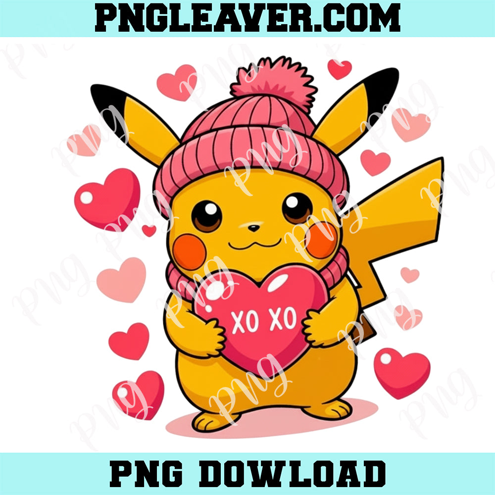 Pikachu Valentine Cartoon PNG, Cute Valentine Pikachu Png