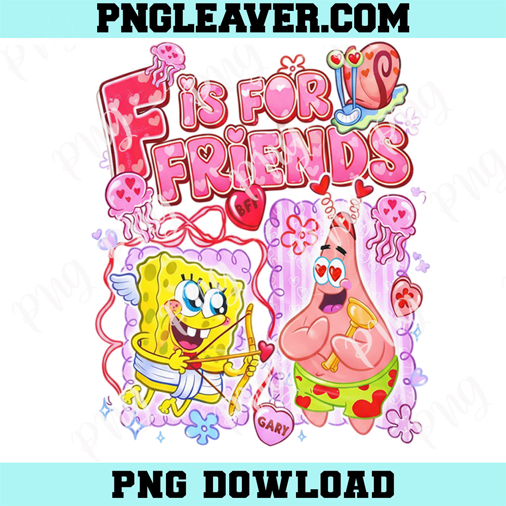 SpongeBob Valentine Fis For Friends Png, Valentine Friends, Cute Valentine Cartoon Style Design Png