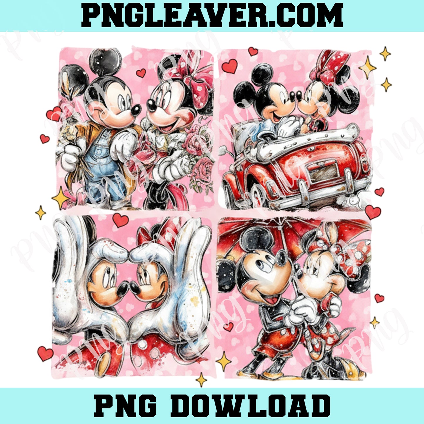 Valentine Mouse Friends Png, Happy Valentine's Day Png, Valentines Family Trip Png, Magical Heart Valentines Png