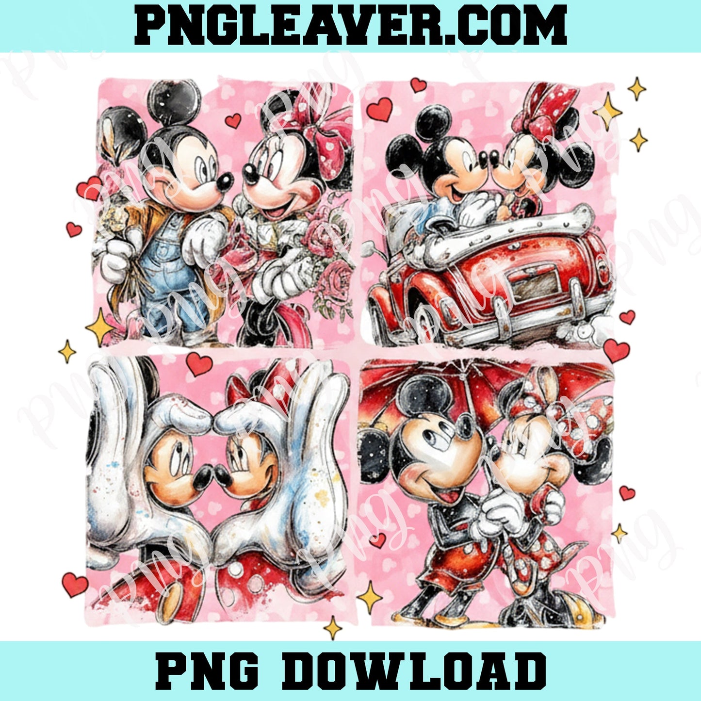 Valentine Mouse Friends Png, Happy Valentine's Day Png, Valentines Family Trip Png, Magical Heart Valentines Png