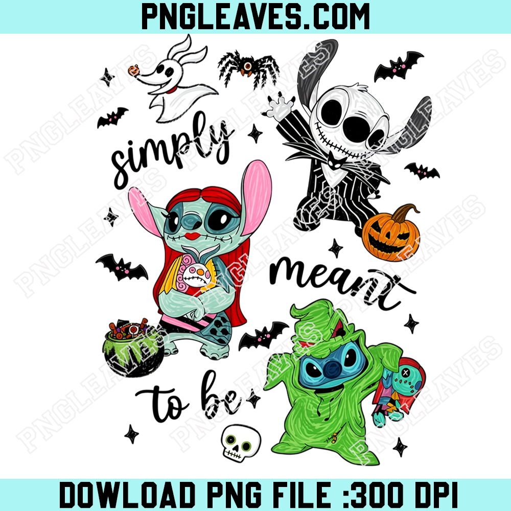 Stitch Nightmare Halloween PNG, Jack Sally Oogie Boogie Spooky Character Design