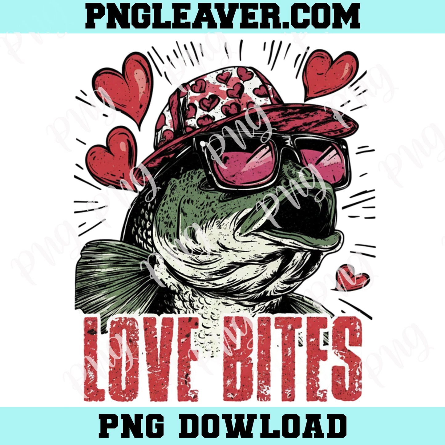 Boys valentines Love Bites Png, Valentine Fishing PNG, Bass Valentine Sublimation Valentine's Day Png, Fish in Backward cap PNG