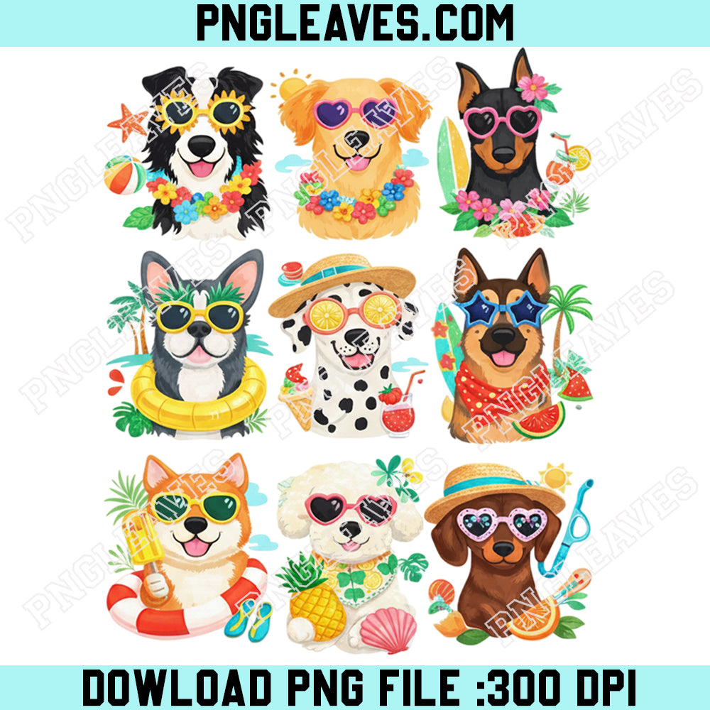 Funny Summer Dog Lover Design Cute Png, Sunshine Sea Beach Club Png, Cute Pet Sunglasses Puppy Png