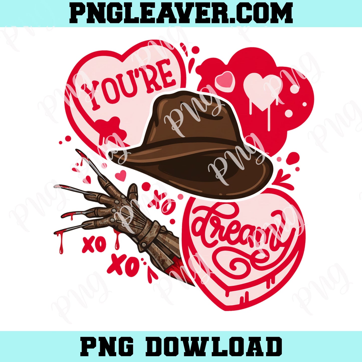 Freddy Krueger Valentine Png, Youre Creamy Png, Love Png