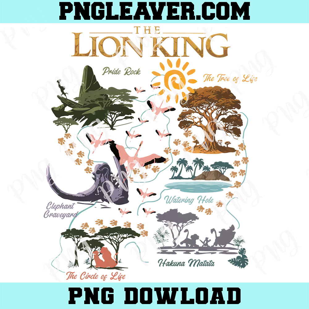 Two Sided The Lion King Map Png, Disney Hakuna Matata Png, Mufasa Simba Timon Pumbaa Disney Png