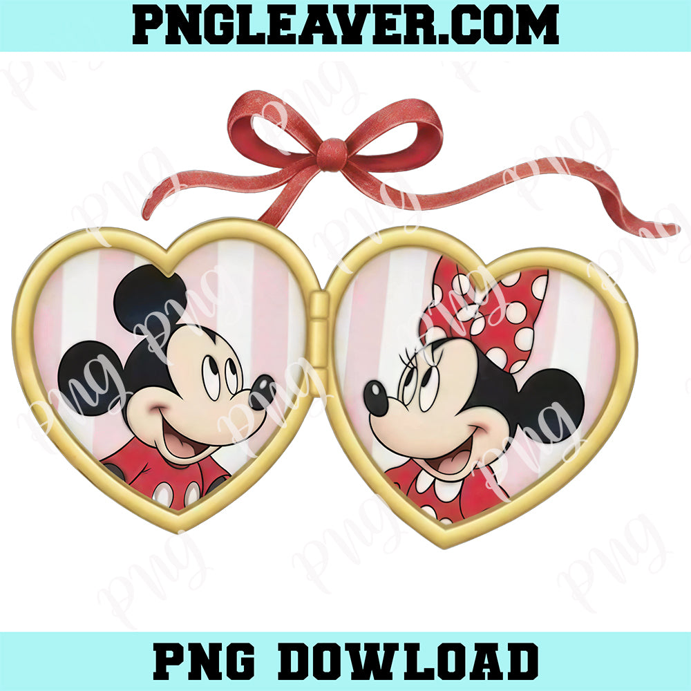 Retro Disney Mickey Minnie BabyTee Heart Png, Disney Couple WDW Disneyland Png