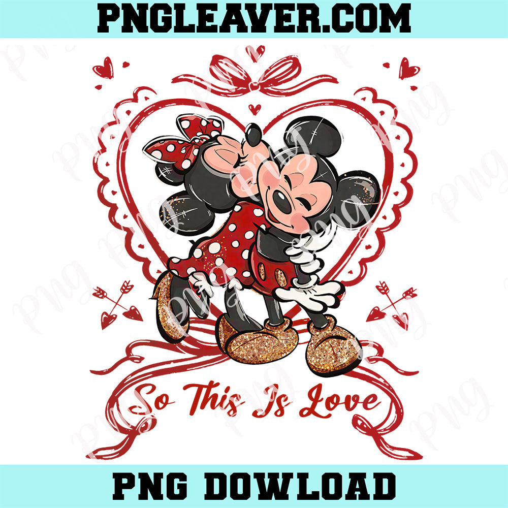 Coquette Bow Disney Mickey Minnie Love Kiss Png, Disney Couple Disneyland Png